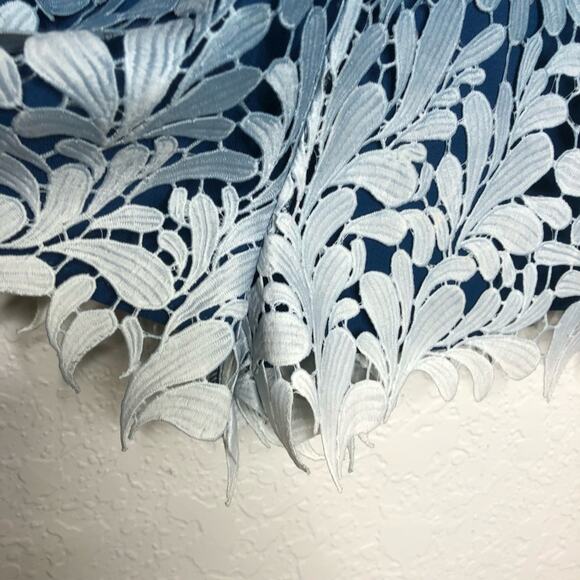 Adelyn Rae teal blue white ombre lace overlay eyelet trim romper size Small - Picture 6 of 13